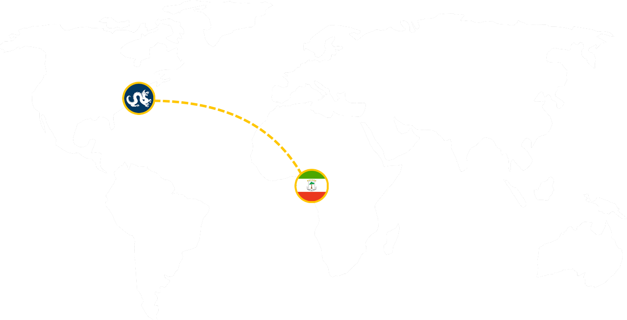 Map highlighting the location of Drexel and of Equatorial Guinea.